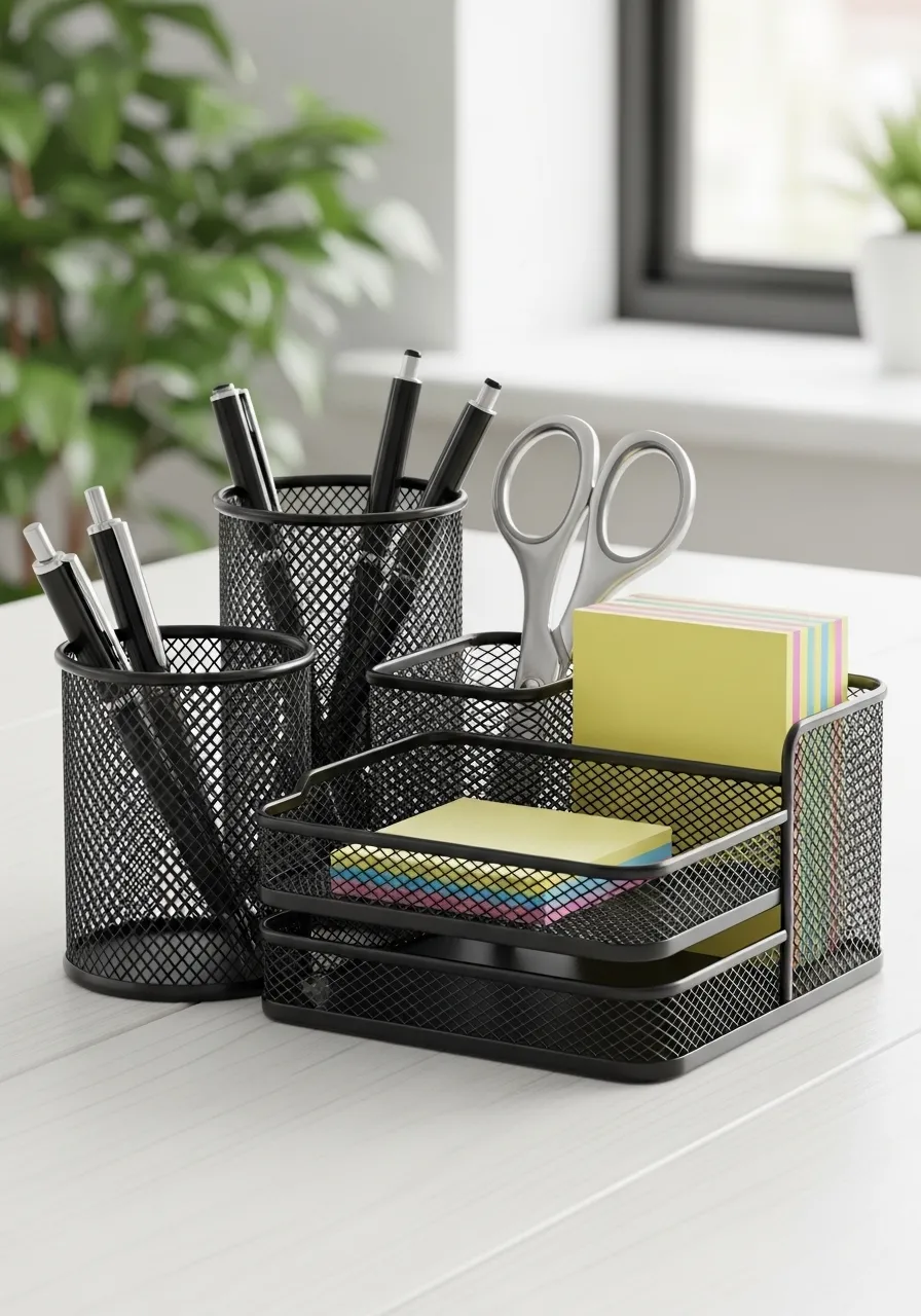 Deli Mesh Kalemlik Organizatör Siyah